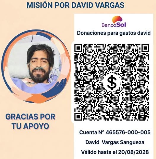 Código QR de donaciones BancoSol para David Vargas